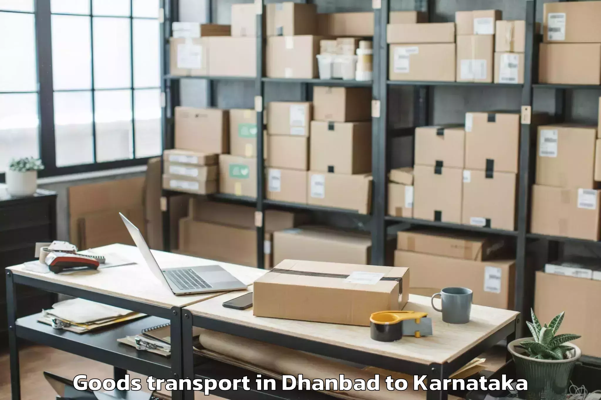 Book Dhanbad to Nyamathi Goods Transport